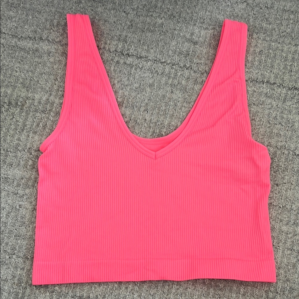 Colsie Pink Fitted Crop Tank Top